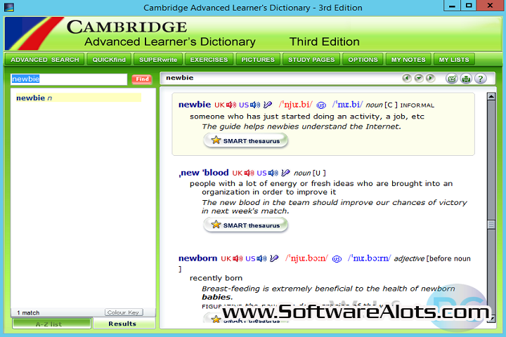 Cambridge Advanced Learners Dictionary v1.0 PC Software with patch